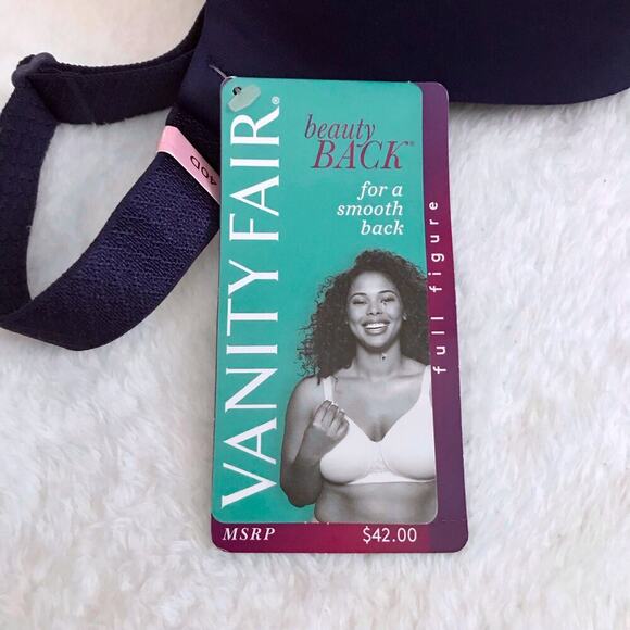 Vanity Fair NWT Navy Full Figure Smoothing Bra Women 40D - Picture 10 of 12
